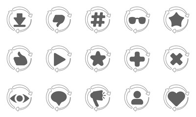 Set of update icon for social network.