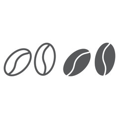 Obraz premium Coffee beans line and glyph icon, coffee and cafe, arabic sign vector graphics, a linear pattern on a white background, eps 10.