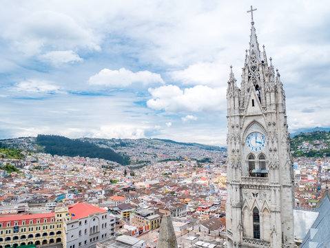 Quito in Ecuador from Basilica del Voto Nacional