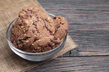 Chocolate cookie with nuts