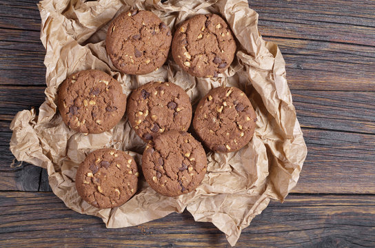 Chocolate cookie with nuts