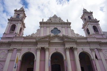 colorful church in Salta, Argentina