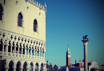 Ducal Palace and the bell tower of Saint George in Venice