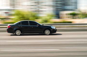 Fototapeta na wymiar Chevrolet car motion blur in Kyiv, Ukraine, 7 june 2018 Editorial