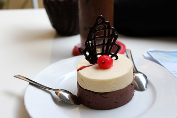 chocolate decorated cake dessert 