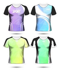 Set of Soccer sport t-shirt layout design poly template and polo shirt vector illustration