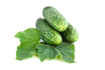 Cucumbers isolated on white background.