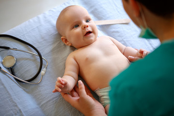 Baby on pediatric checkup