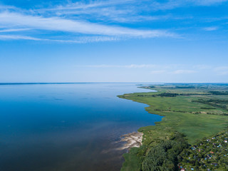 Aerial view of the Vistula Lagoon