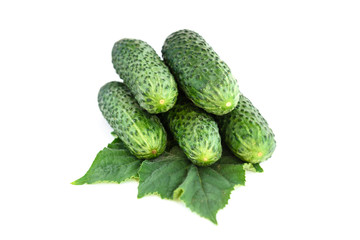 Cucumbers isolated on white background.