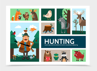 Flat Hunting Infographic Template