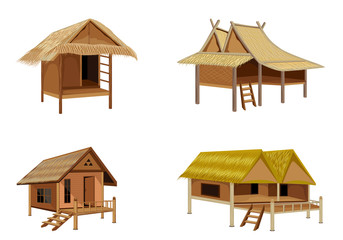 grass hut vector design