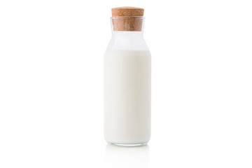 milk glass bottle on isolated