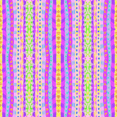 Hand drawn abstract striped color seamless pattern