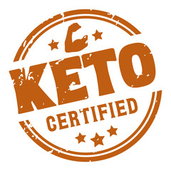 Ketogenic Diet Certified Rubber Stamp, Vector