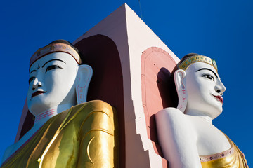 Seated Buddhas at Kyaik Pun Pagoda, Myanmar