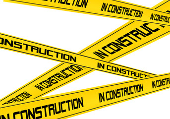 in construction, Yellow protective tape 