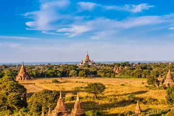Fotobehang A panoramic view of Old Bagan with the Ananda Temple, Old Bagan, Myanmar © Walter_D