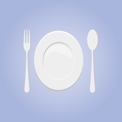 Utensil set, dish, fork and spoon