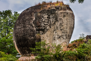 Remains of giant Chinthes in front of the Mingun Pagoda, Mingun, Myanmar