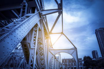 Part of the steel structure bridge in Tianjin, China