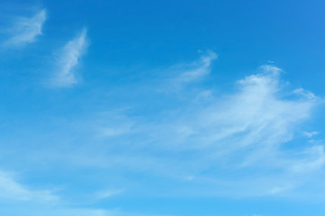 Blue sky with white clouds. Fluffy clouds on the blue sky.