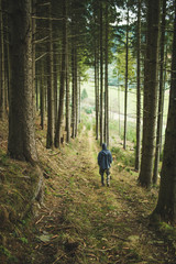 Junger Mann läuft im Wald