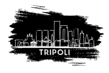 Naklejka premium Tripoli Libya City Skyline Silhouette. Hand Drawn Sketch.