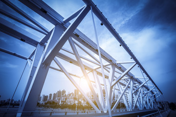 Part of the steel structure bridge in Tianjin, China
