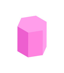 Hexagonal Prism Geometric Figure, Color Template