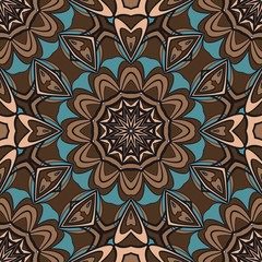 Seamless floral pattern with modern style ornament on color background. For wallpaper, cover book, fabric, scrapbooks.