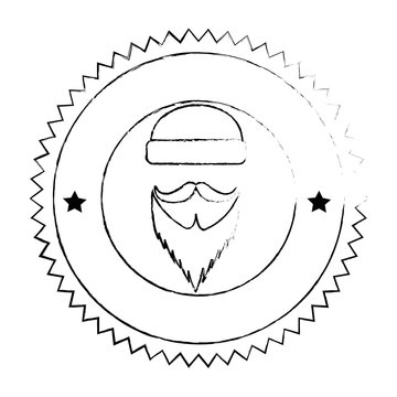 winter hat with mustache and beard hipster style vector illustration design