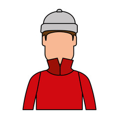 snowboarder man avatar character vector illustration design