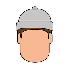 snowboarder head avatar character vector illustration design