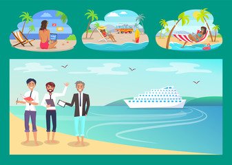 Freelancers Work with Comfort at Sandy Beaches Set