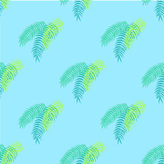 Palm Leaves Collection Pattern Vector Illustration