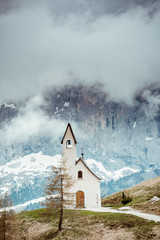 Lonely Chapel in remote Italian Tyrol mountains