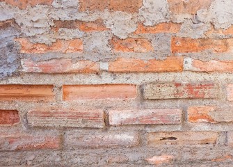 Horizontal Background Texture of The Red Brick Wall