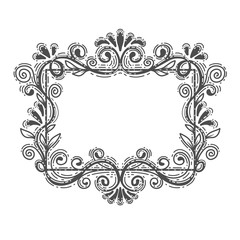 Frames and Borders Hand-Drawn .Pattern of flowers