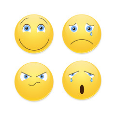 Persons with emotions .Icons with a smile ,vector
