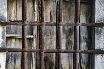 Rusty bars of a jail