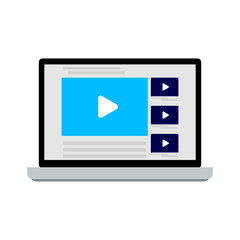 Online video service on laptop