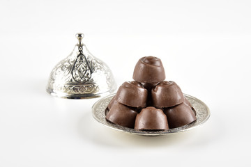 delicious chocolates in the bowl