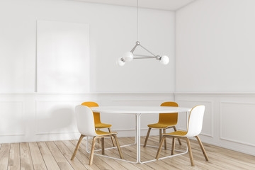 White table dining room corner