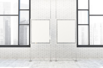 White brick poster gallery, windows