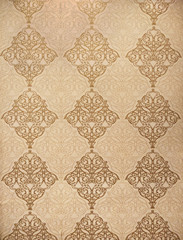 art pattern thai style on gold bacground for decorative interior,handcraft textile floral with fabric;painting and lined pattern nature style,wallpaper beautiful dashed lines flower in traditional