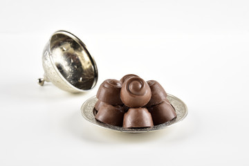 delicious chocolates in the bowl