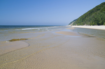 A beautiful beach in the Wolinski National Park. Miedzyzdroje, Poland.