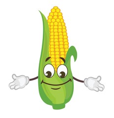 cute corn character. cartoon vector illustration