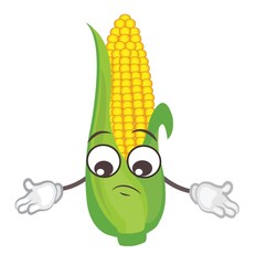 cute corn character. cartoon vector illustration